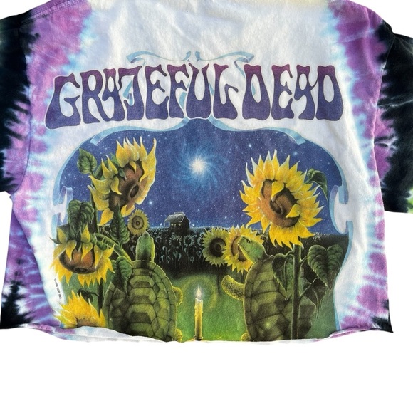 Grateful Dead Cropped Tie Dye Short Sleeve Tee Shirt Medium Sunflowers - Picture 8 of 9
